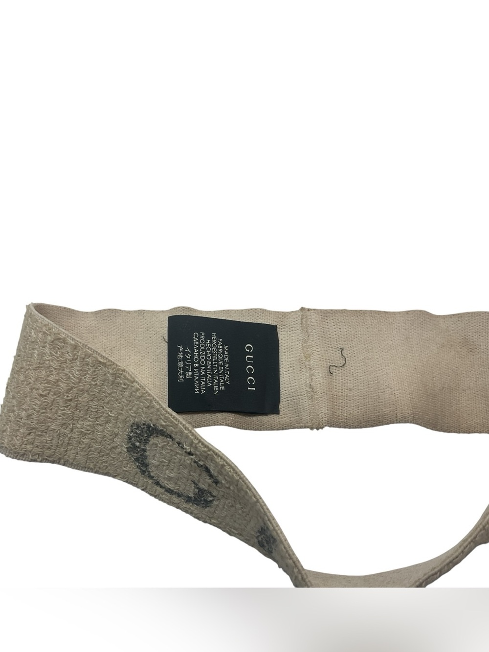 Gucci GG Logo Headband Cream & Black Runway Sweatband 100% Authentic Italy - Picture 4 of 7